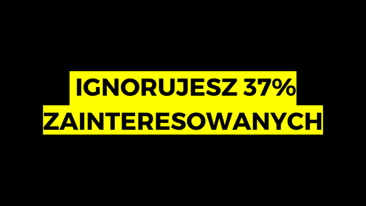 ignorujesz 37% zainteresowanych