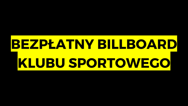 bezpłatny billboard klubu sportowego